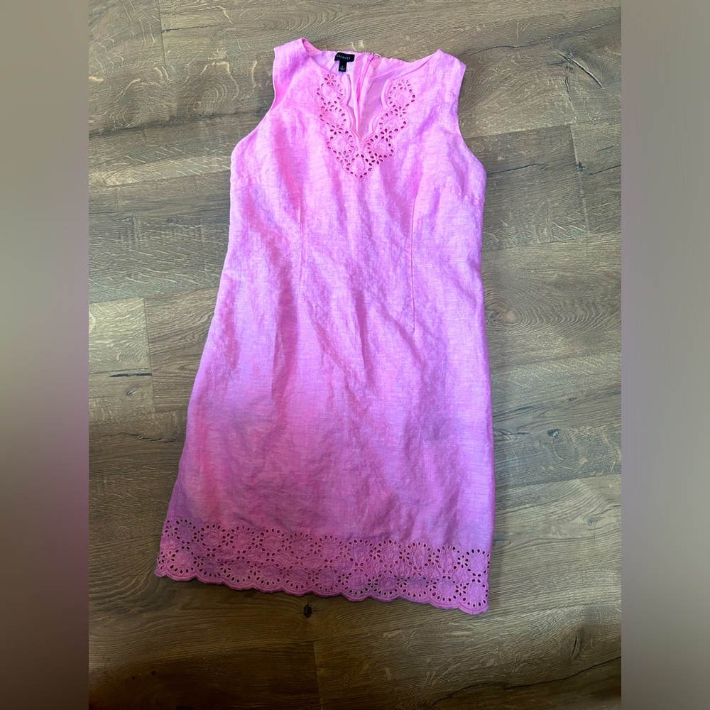 Talbots Natural Fiber Knee Length Eyelit Dress (4)